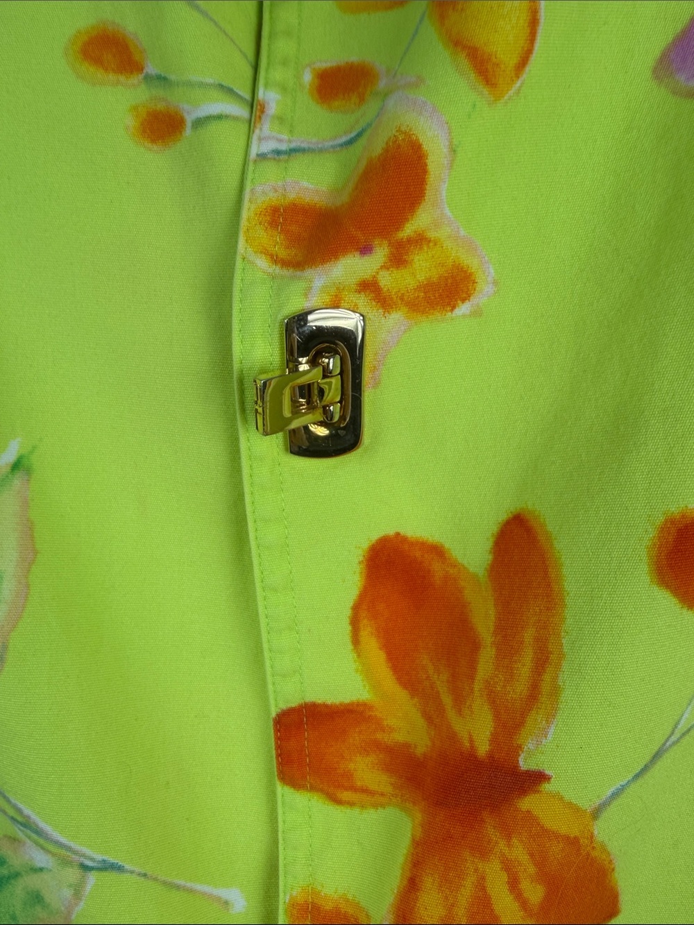 Ralph Lauren Black Label Chartreuse Floral Trench Rain Coat Jacket 14 - Picture 7 of 10